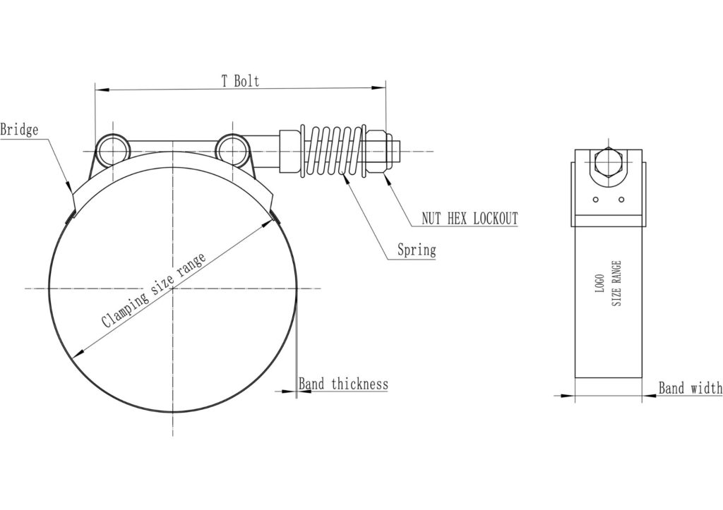 spring loaded hose clamp drawing