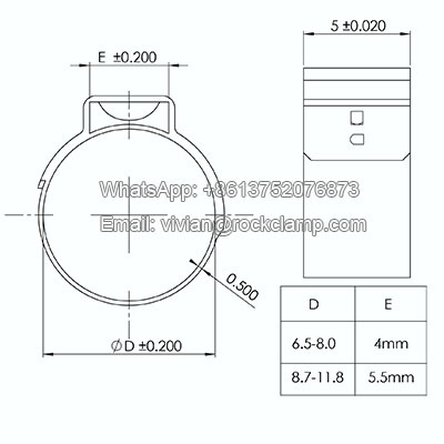 single ear hose clips drawing