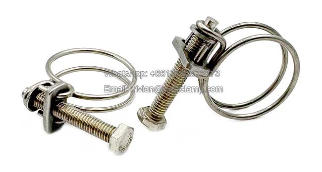 double wire hose clips