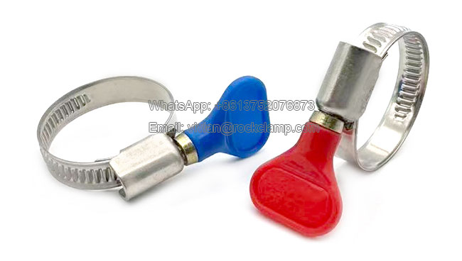 Tool-free adjustable worm drive hose clamp