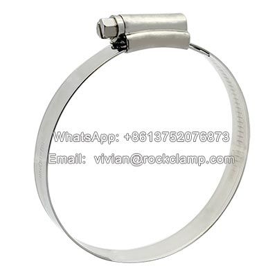 W4 SS British type solid band hose clamps