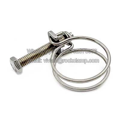 Stainless steel double wire hose clips